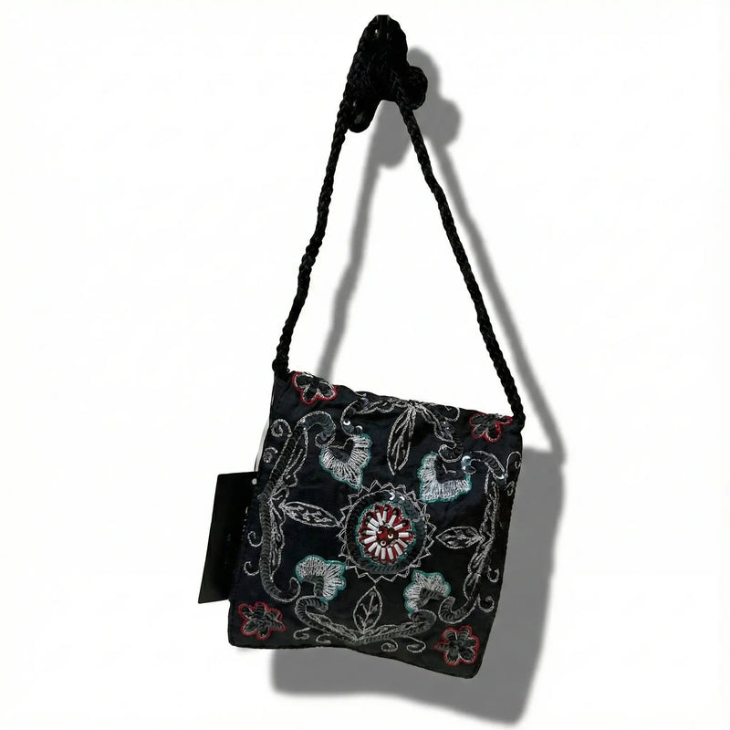 Embroidered Boho Style Shoulder Bag Rolling Bargains