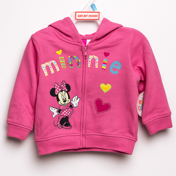 Minnie Mouse Girl's Pink Zip-Up Hoodie