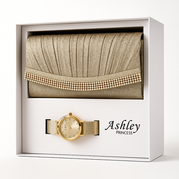 Ashley Elegant Watch And CLutch Set