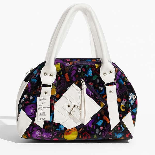 Colorful Patterned Bowler Bag