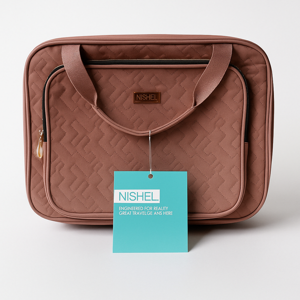 NISHEL Large Quilted Travel Toiletry Bag/Makeup Organizer for Women