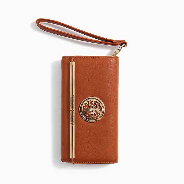 Michael Kors Brown Leather Wristlet Wallet