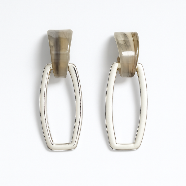 Resin and Metal Drop Earrings.