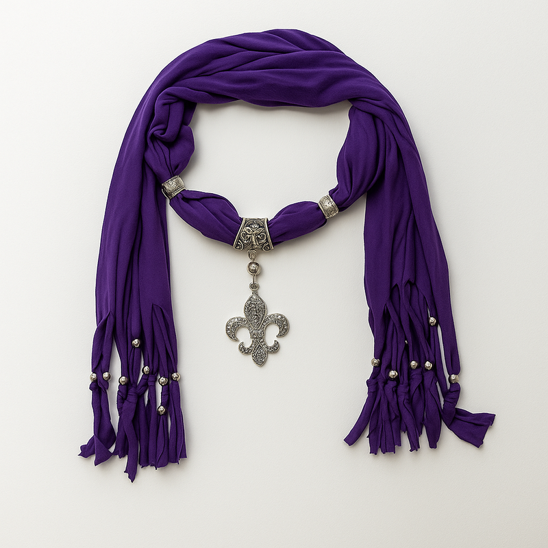 Elegant Cross Charm Pendant Jewelry Necklace Scarf.
