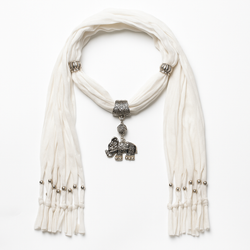 Elegant Cross Charm Pendant Jewelry Necklace Scarf.