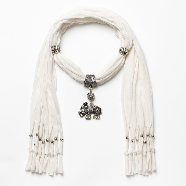 Elegant Cross Charm Pendant Jewelry Necklace Scarf.