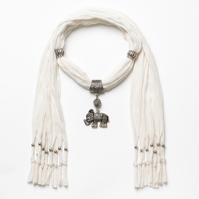 Elegant Cross Charm Pendant Jewelry Necklace Scarf.