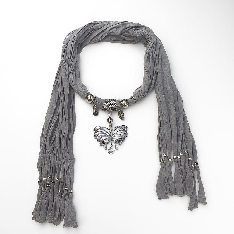 Elegant Cross Charm Pendant Jewelry Necklace Scarf.