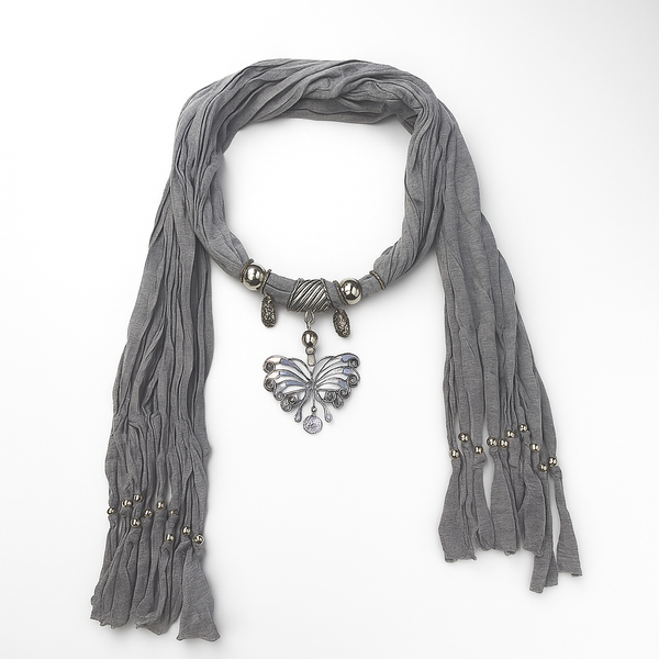 Elegant Cross Charm Pendant Jewelry Necklace Scarf.