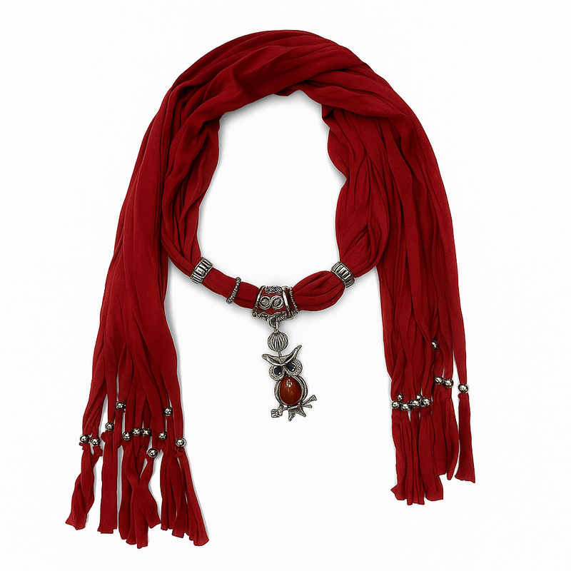 Elegant Cross Charm Pendant Jewelry Necklace Scarf.