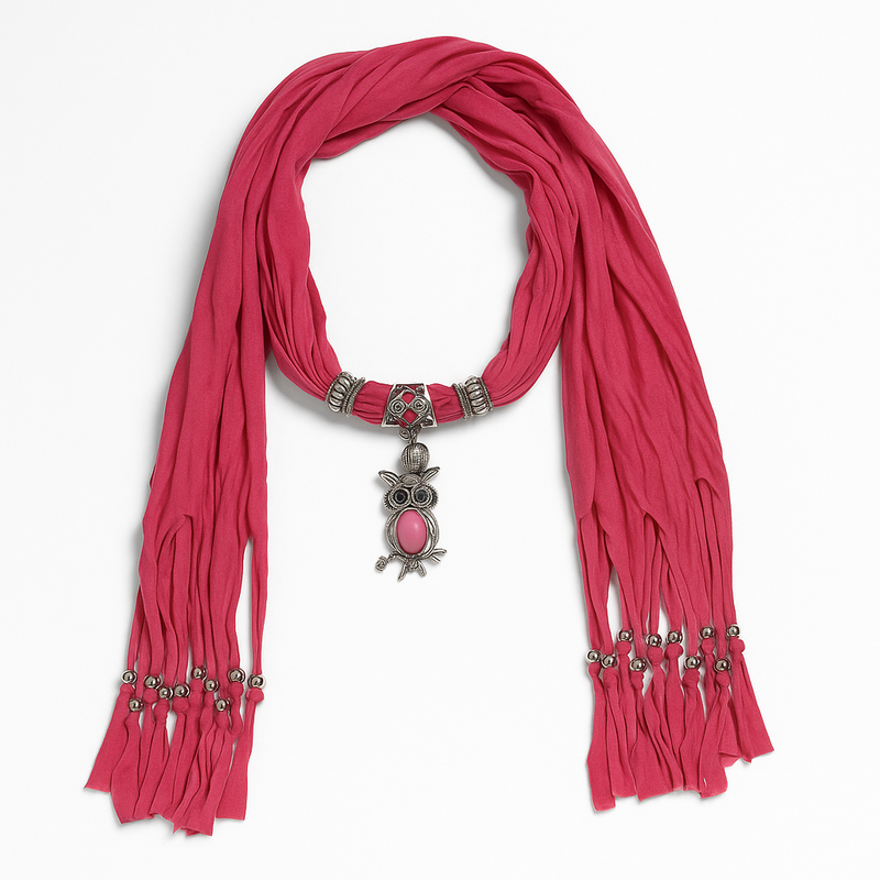 Elegant Cross Charm Pendant Jewelry Necklace Scarf.