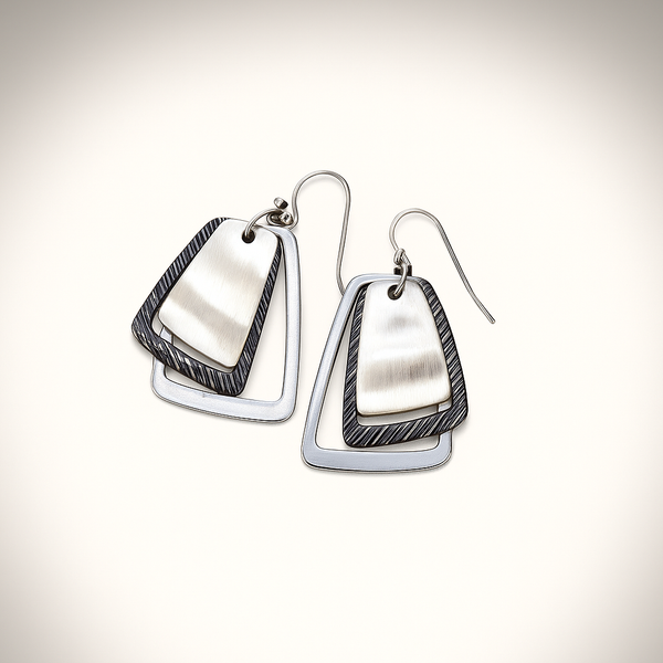 Layered Geometric Drop Earrings