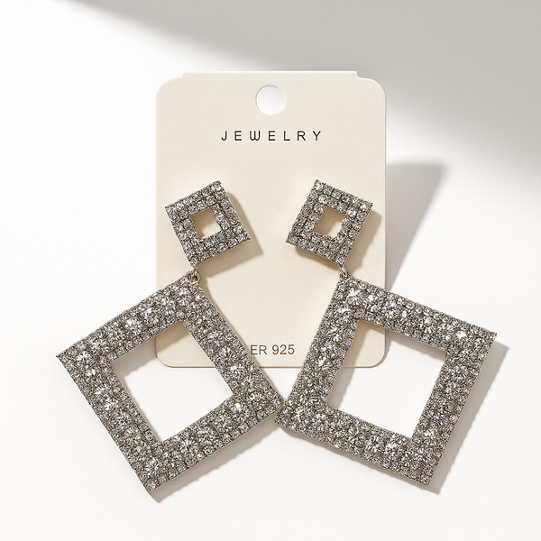 Kalakrith Milano Crystals Studded Contemporary Drop Earrings