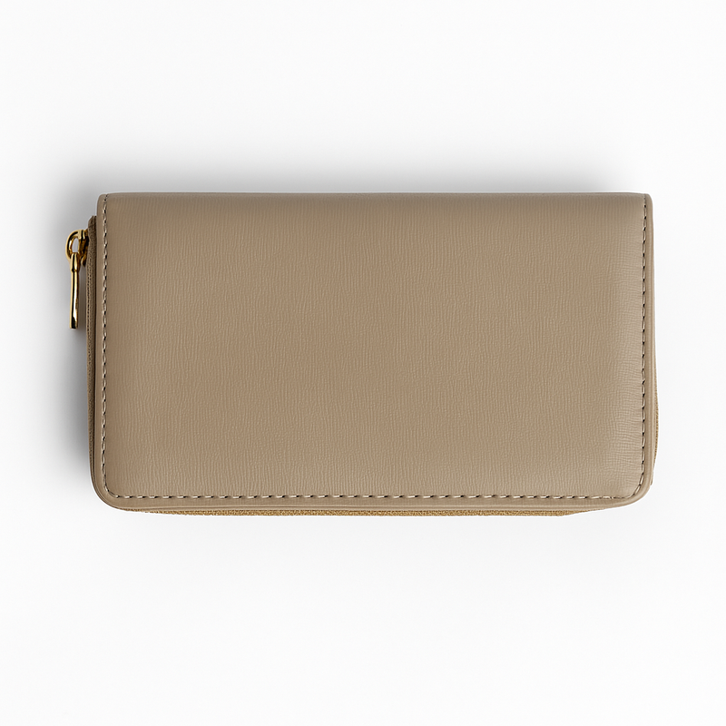 Beige classic leather wallet