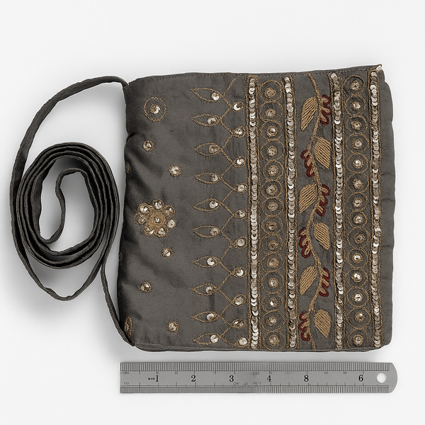 Embellished embroidered bag