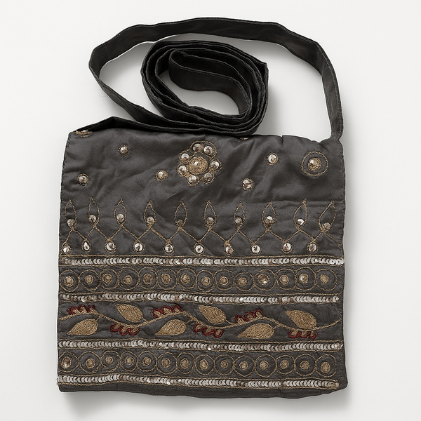 Embellished embroidered bag