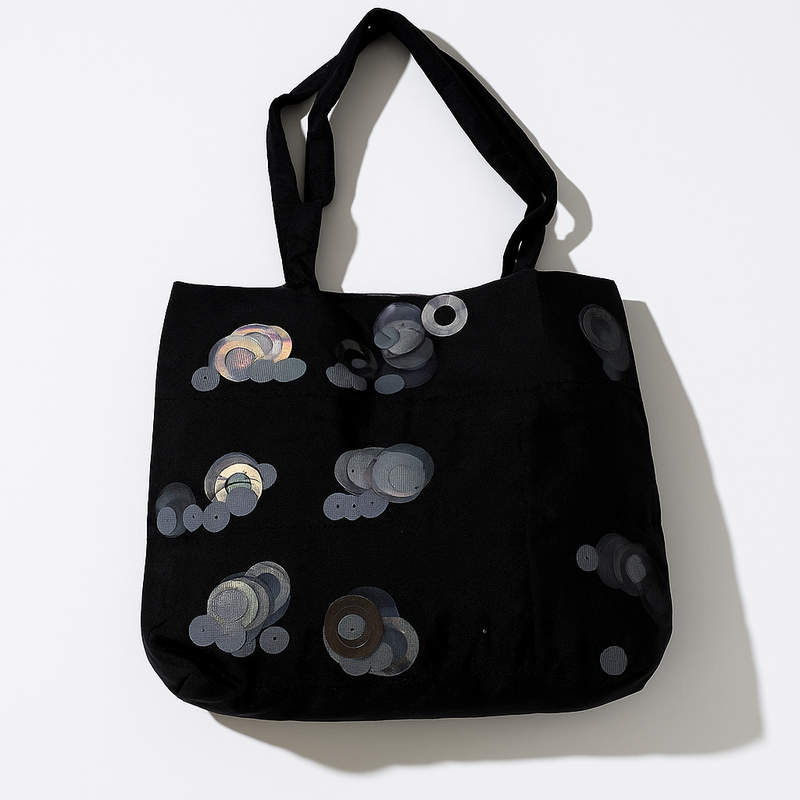 Sequin-embellished mini tote bag