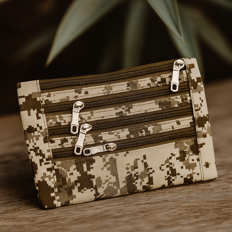 Camouflage Multi-Zipper Pouch