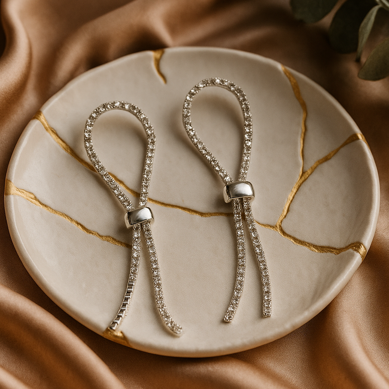 Crystal Avenue Slider Drop Earrings.