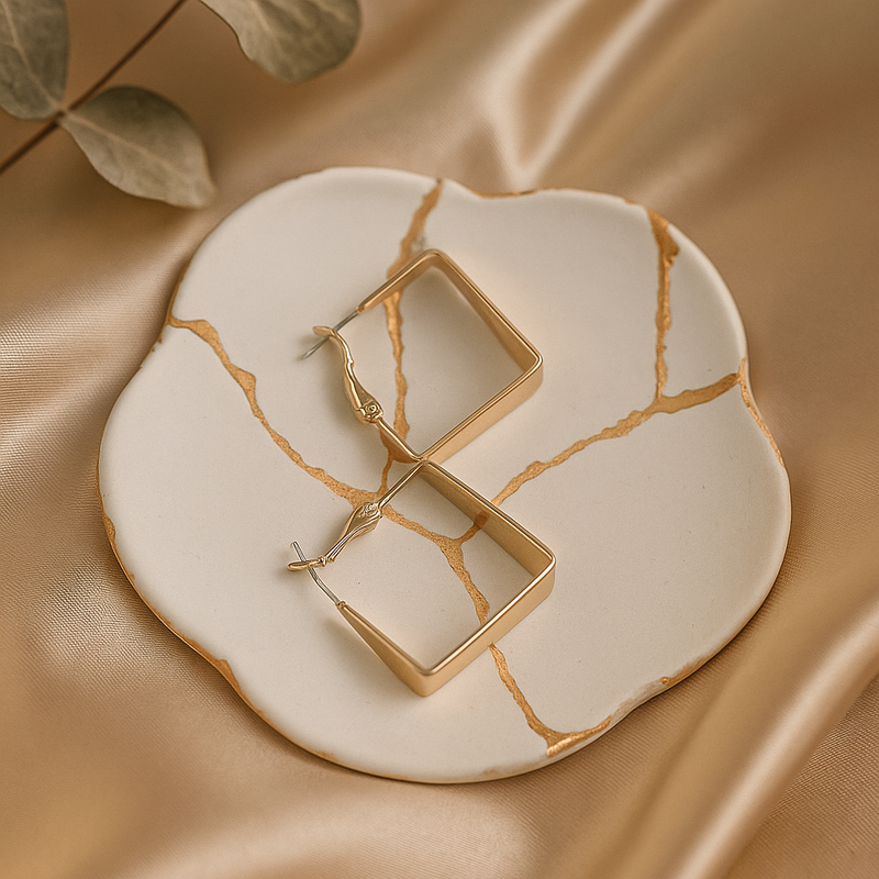 Gold Square Hoop Earrings – Bold