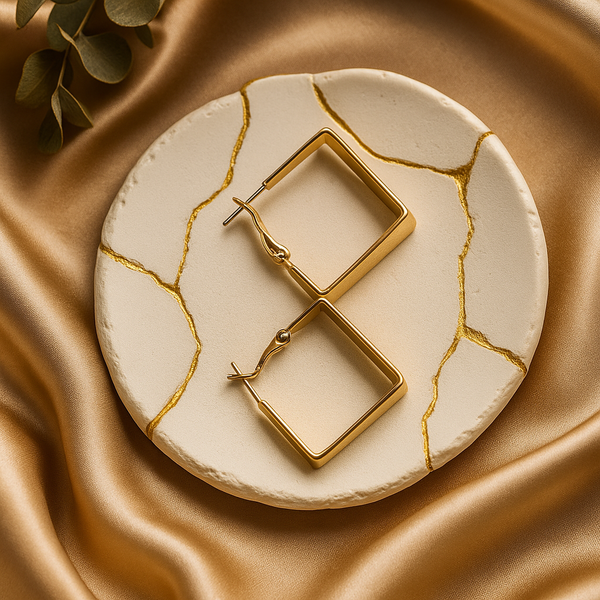 Gold Square Hoop Earrings – Bold