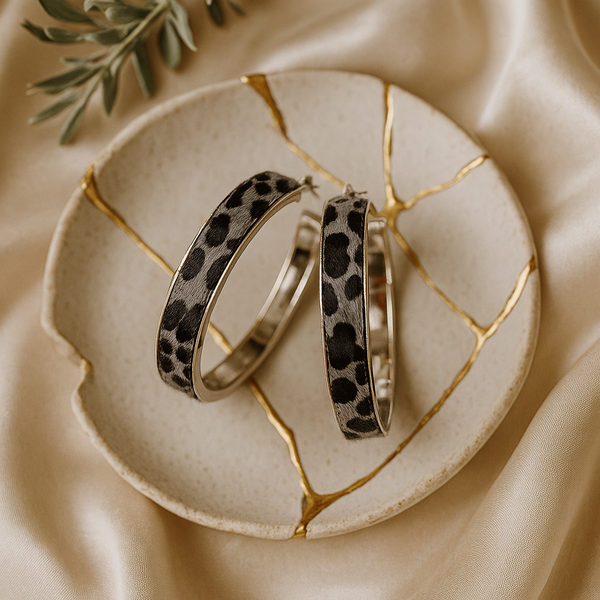 Icon Collections Leopard Print Hoop Earrings