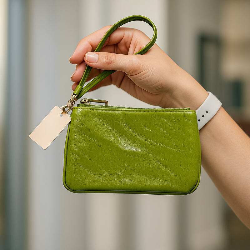 Coach leather wristlet accessory pouch