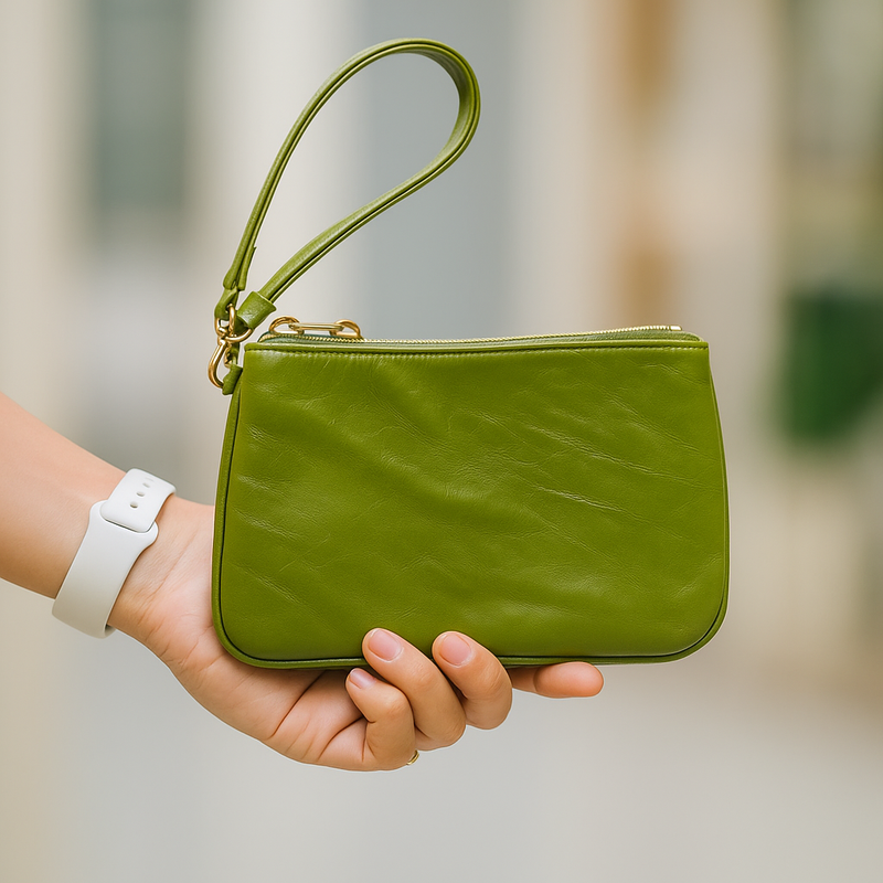 Coach leather wristlet accessory pouch