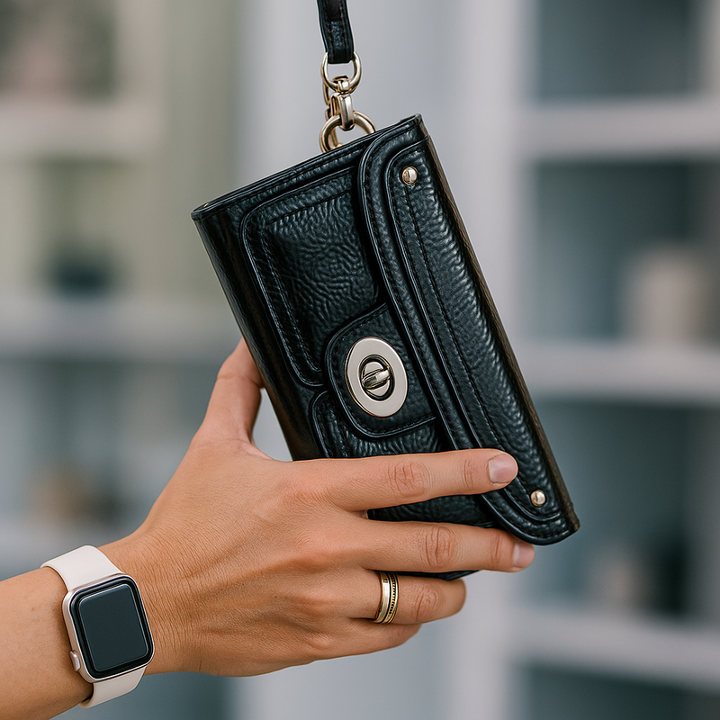 Black Patent Leather Wallet/Clutch