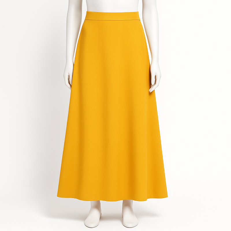 Relaxed Fit Full Length Solid Color Skirt Rolling Bargains