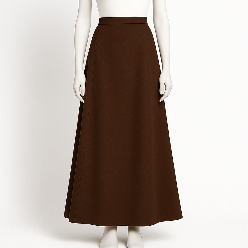 Relaxed Fit Full Length Solid Color Skirt Rolling Bargains