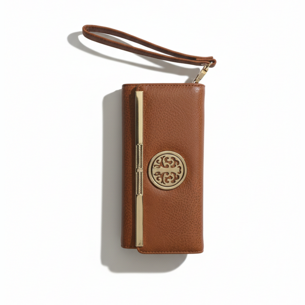 Michael Kors Brown Leather Wristlet Wallet