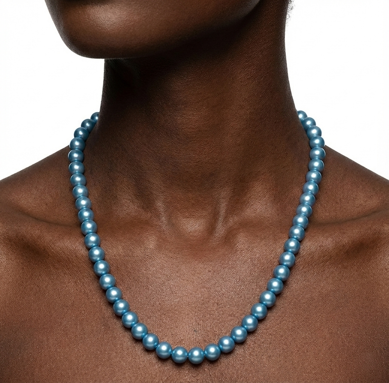 aux Pearl Necklace Single Strand Round Beads 8mm Classic Fashion Jewelry Gift Rolling Bargains