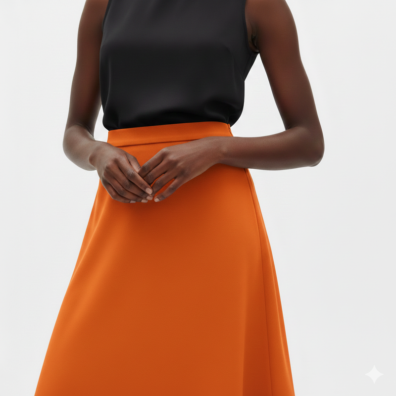 Relaxed Fit Full Length Solid Color Skirt Rolling Bargains