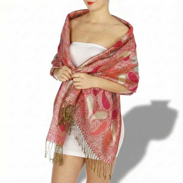 Fashion Metallic Paisley Pashmina Scarf Shawl Wrap ! Supper Shiny Rolling Bargains