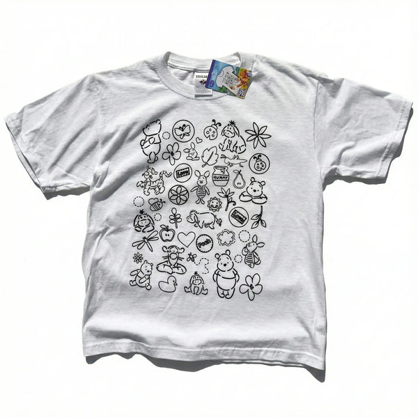 Disney's Winnie The Pooh Outline Print T-Shirt - Boys Size 14-16 Rolling Bargains