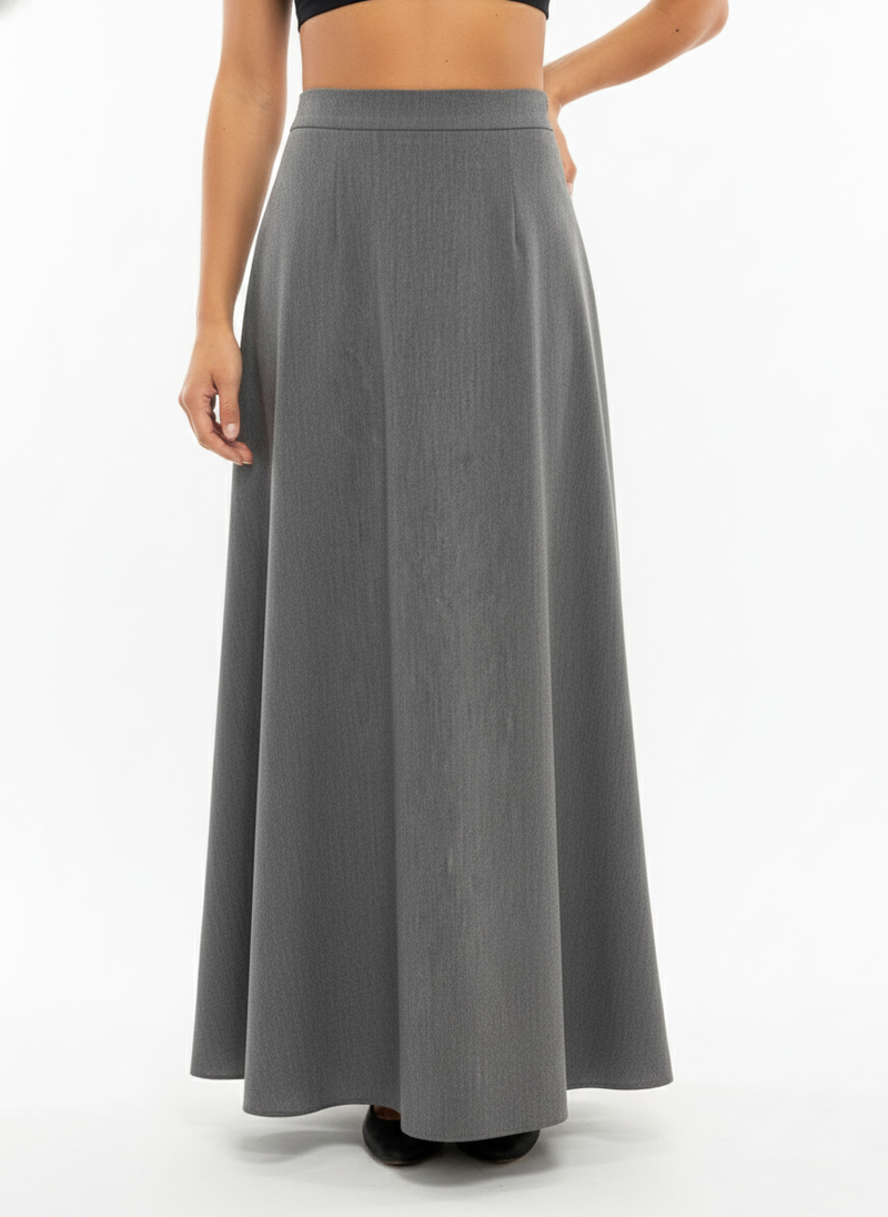 Relaxed Fit Full Length Solid Color Skirt Rolling Bargains