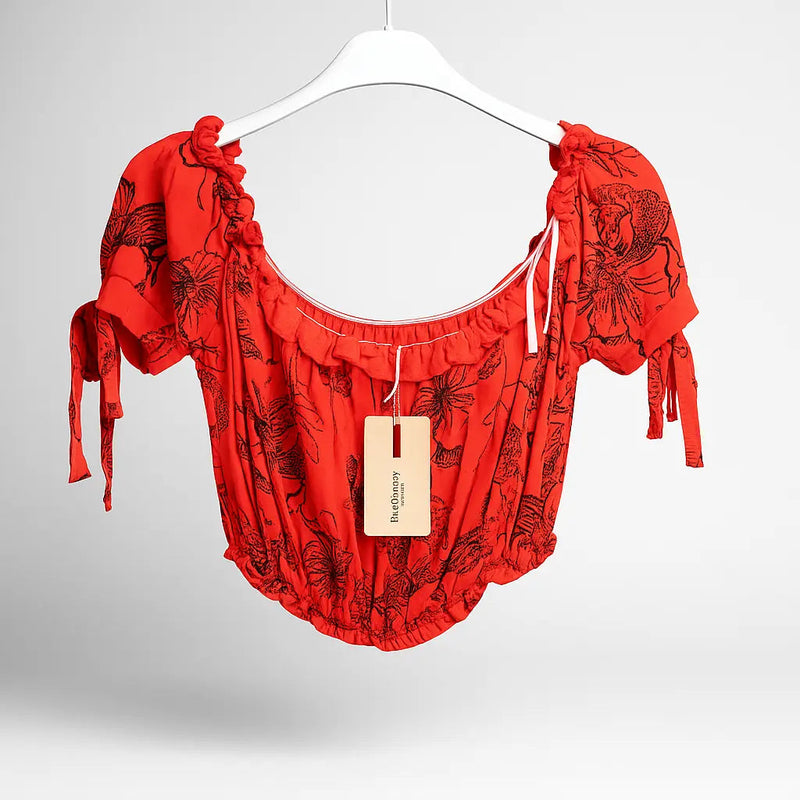 Vibrant Poppy Off-Shoulder Top Rolling Bargains