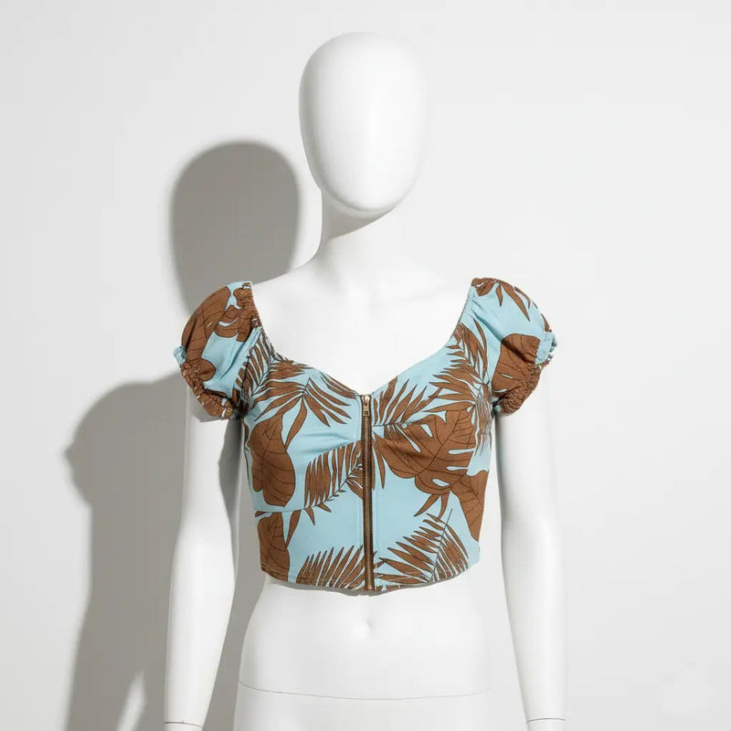 Tropical Breeze Off-Shoulder Zip Top Rolling Bargains