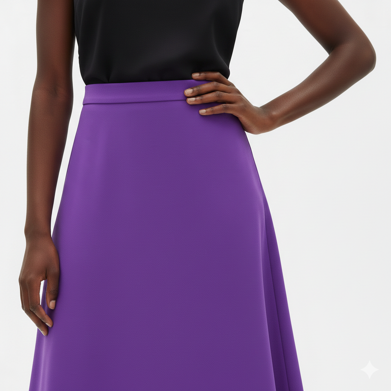 Relaxed Fit Full Length Solid Color Skirt Rolling Bargains